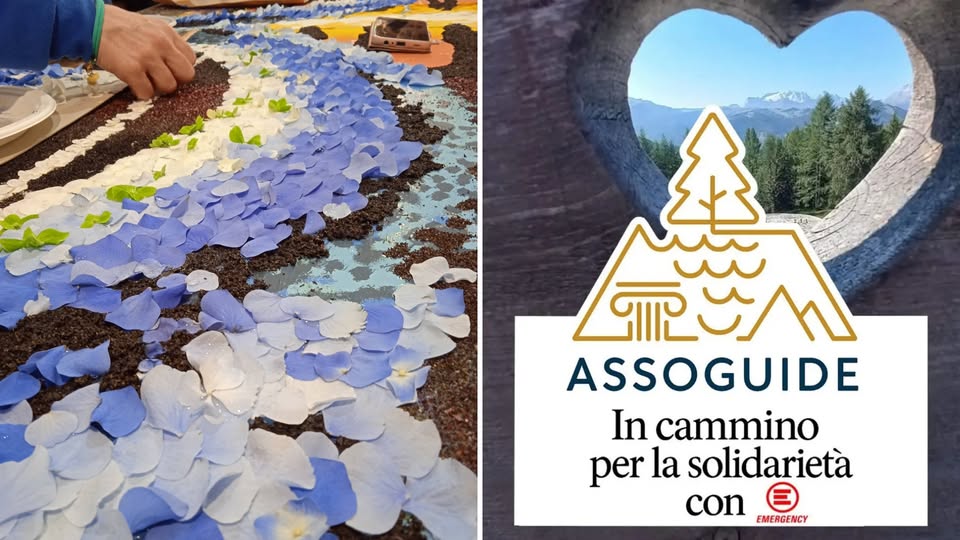 🌸 Visita Guidata ad Acquapendente – Aspettando i Pugnaloni 🌸 Potrebbe essere un'immagine raffigurante mappa e il seguente testo "লাহ ASSOGUIDE In cammino per la solidarietà con EMERGENCY"