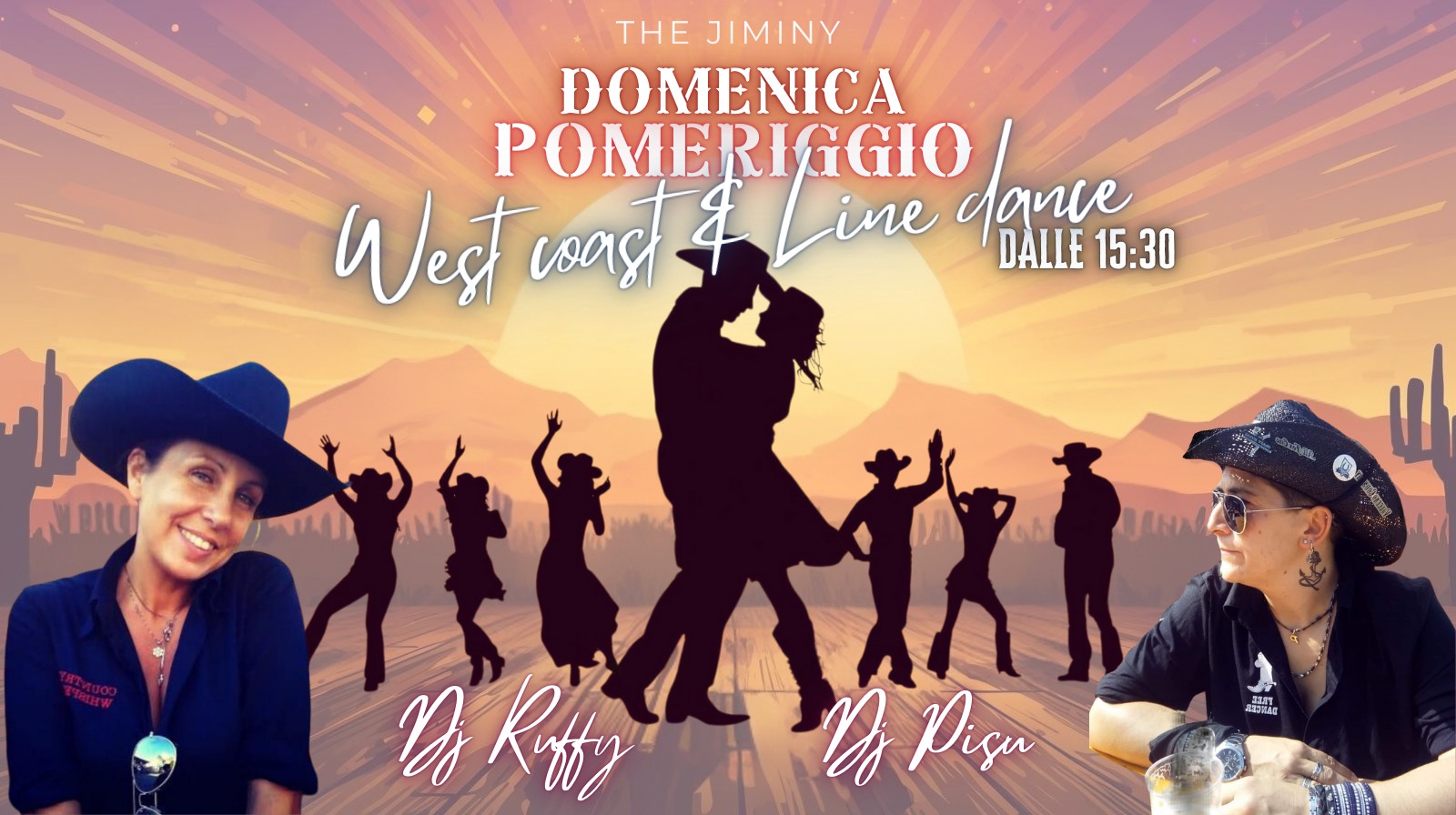 Evento Wcs & Country Line Dance Dj Pisu Dj Ruffy – The Jiminy Locandina Wcs & Country Line Dance Dj Pisu Dj Ruffy – The Jiminy - domenica 26 aprile ore 15:30 - 17:30