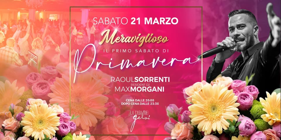 Evento 21.03 Meraviglioso … Il Sabato Gelsi ! Locandina 21.03 Meraviglioso … Il Sabato Gelsi ! - sabato 21 marzo ore 20:00 - 22:00