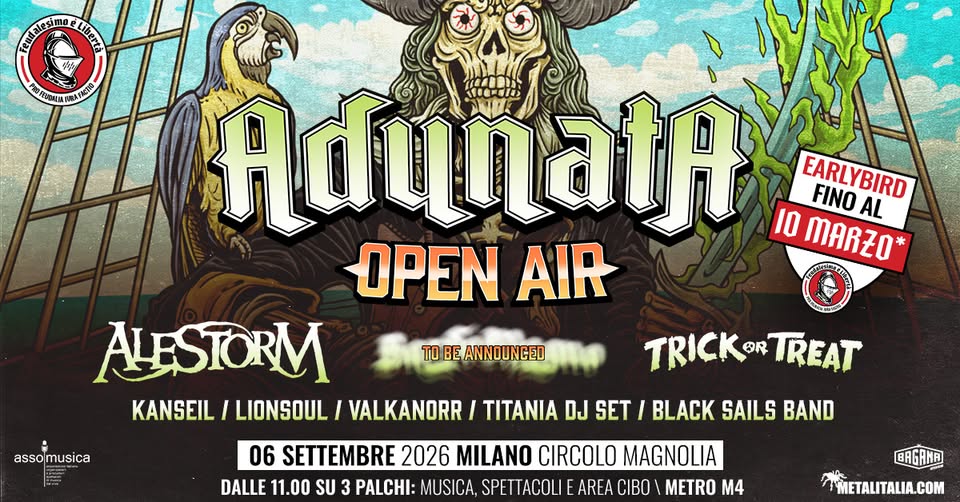Evento Adunata FeL Open Air – Alestorm Guests Locandina Adunata FeL Open Air – Alestorm Guests - domenica 6 settembre ore 11:00 - 23:59