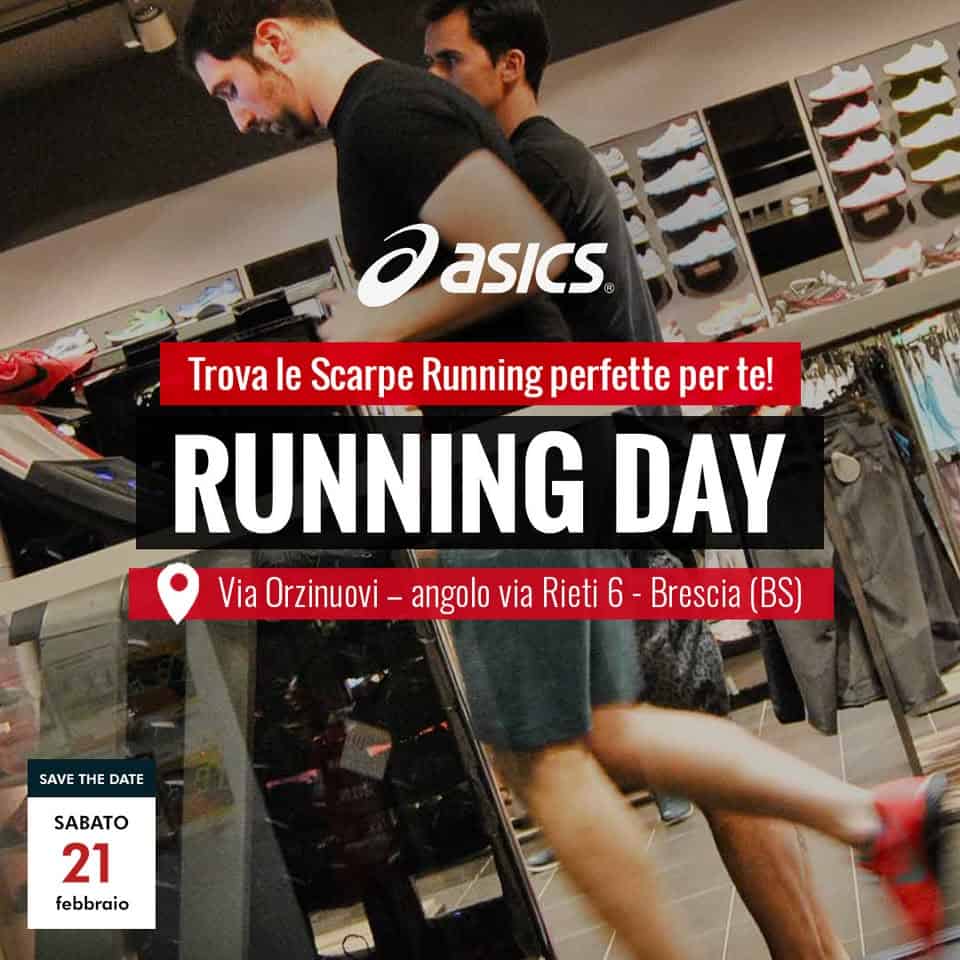 Evento Asics Running Day Locandina Asics Running Day - sabato 21 febbraio ore 10:00 - 12:00