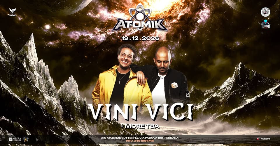 Evento ATOMIK presenta VINI VICI Easter Edition Locandina ATOMIK presenta VINI VICI Easter Edition - sabato 19 dicembre ore 23:00 - 05:00