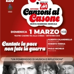 Canzoni al Casone – Cantate la pace, non fate la guerra Canzoni al Casone – Cantate la pace, non fate la guerra a Ortovero (SV) il 1 marzo 2026