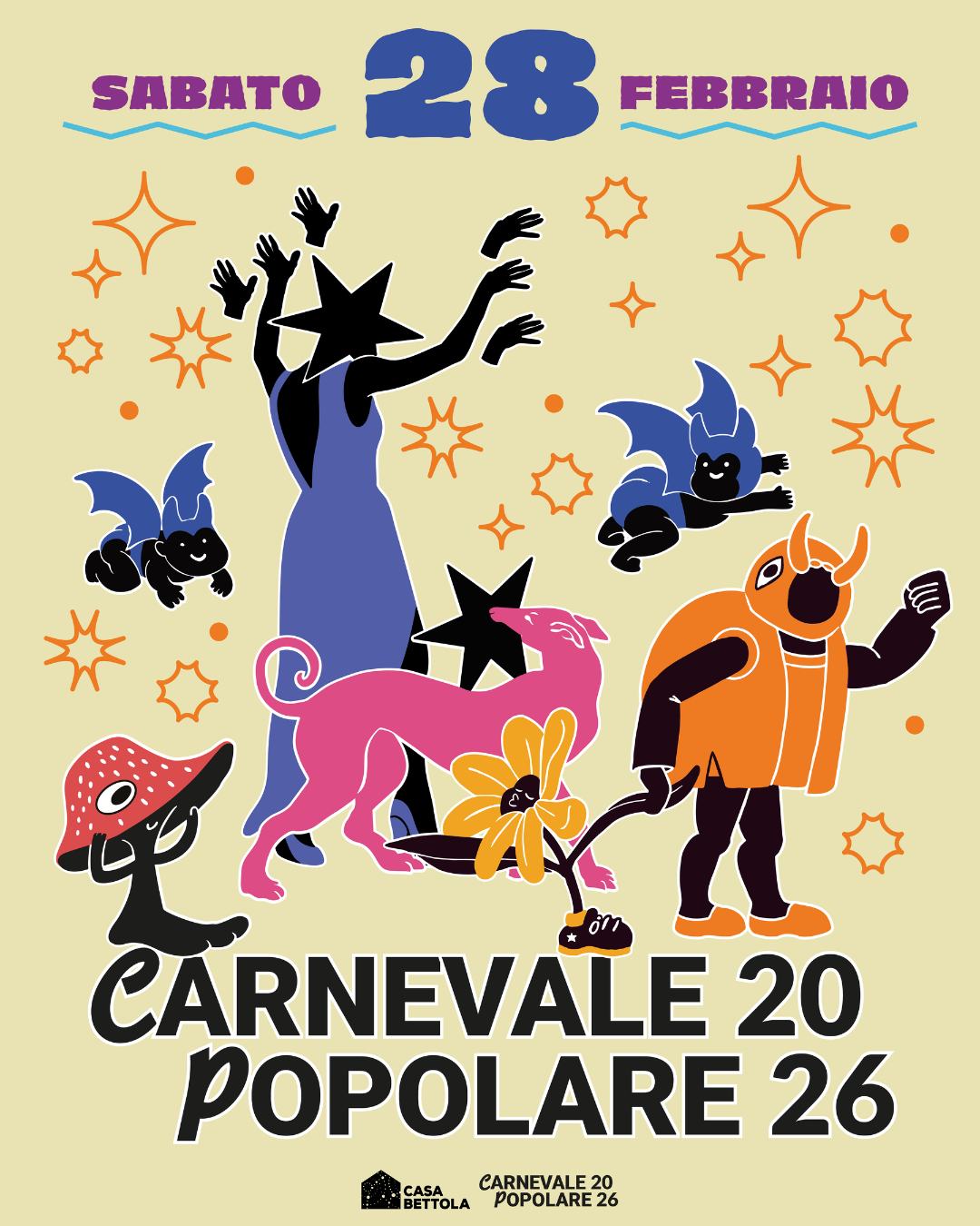 Evento Carnevale Popolare Reggio Emilia 2026 Locandina Carnevale Popolare Reggio Emilia 2026 - sabato 28 febbraio ore 14:30 - 16:30