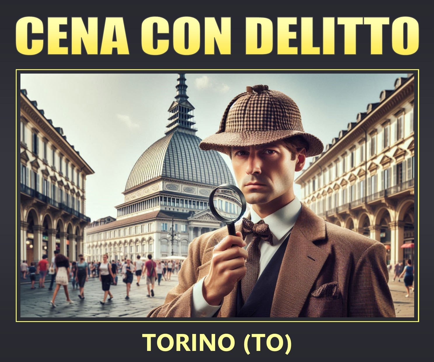 Cena con Delitto al Ristorante Boccaccio 80 di Torino (TO) Potrebbe essere un'immagine raffigurante il seguente testo "CENA CON DELITTO AILLCE TORINO (TO)"