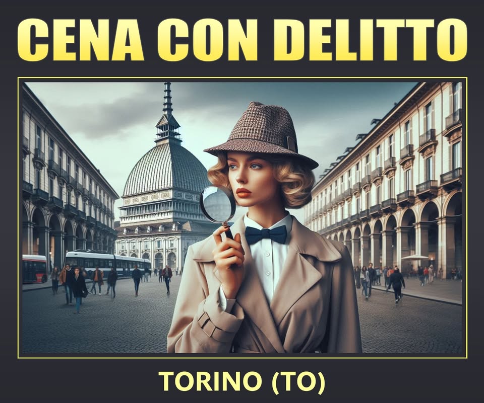 Cena con Delitto all’Aldobaraldo di Torino (TO) Potrebbe essere un'immagine raffigurante il seguente testo "CENA CON DELITTO LNEI TORINO (ΤΟ)"