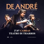Cristiano De André • Cabras (OR) @ Teatro di Tharros, 27/07/2026 Cristiano De André – Cabras (OR) – Teatro di Tharros, 27/07/2026 a Cabras (OR) il 27 luglio 2026