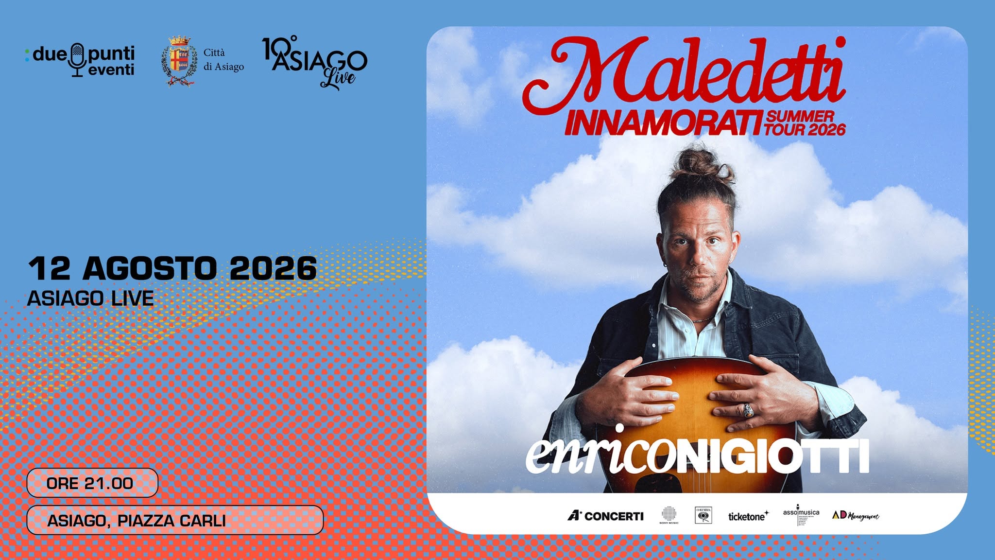 Evento Enrico Nigiotti Locandina Enrico Nigiotti - mercoledì 12 agosto ore 21:00 - 23:00