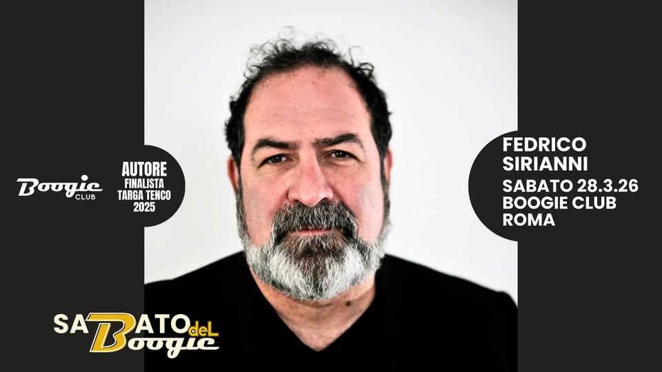 Evento Federico Sirianni La Promessa Della Felicita’ Sabato Boogie Club Locandina Federico Sirianni La Promessa Della Felicita’ Sabato Boogie Club - sabato 28 marzo ore 21:00 - 23:00