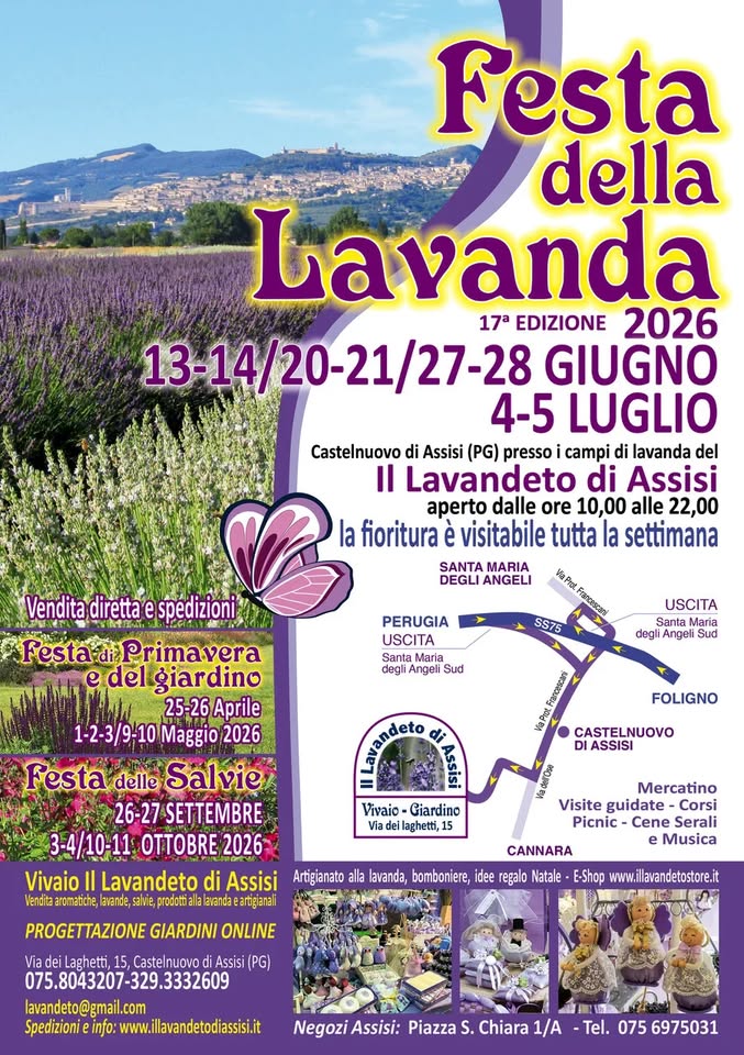 Evento Festa Della Lavanda 13 – 14 20 – 21 27 – 28 giugno, 4 – 5 luglio 2026 Locandina Festa Della Lavanda 13 – 14 20 – 21 27 – 28 giugno, 4 – 5 luglio 2026 - da sabato 13 giugno - domenica 5 luglio 2026 ore 10:00 ore 21:00