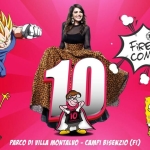 Firenze Comics 10° Fiera Internazionale Cosplay Fumetti Videogames Cinema Potrebbe essere un'illustrazione raffigurante Superman e il seguente testo "5-6 SETTEMBRE FiRENZE 20I-3 የጉ-ዘጋባ COMiCS 10 10 10 ESPEN PARCO DI VILLA MONTALVO -CAMPИ BISENZIO (FI)"