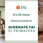Giornate FAI di Primavera 2026 Potrebbe essere un'immagine raffigurante il seguente testo "સ FAI FAI የስስቲረችያ 21 e 22 marzo SAVE THE DATE Stanno arrivando le GIORNATE FAI DI PRIMAVERA"