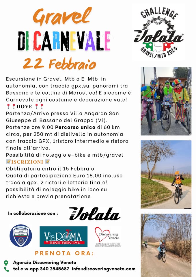 Evento Gravel Di Carnevale Locandina Gravel Di Carnevale - domenica 22 febbraio ore 09:00 - 11:00