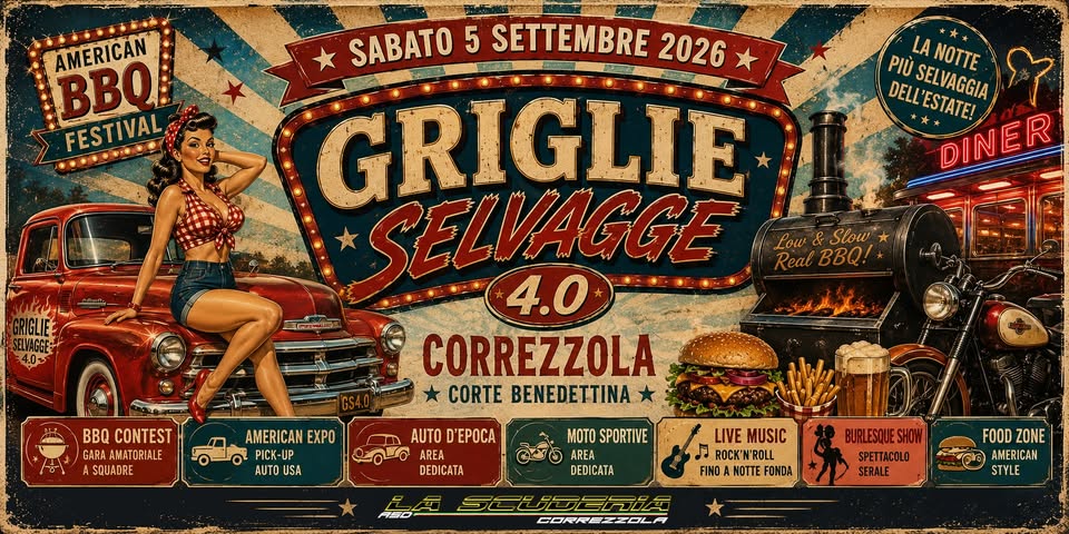 Evento Griglie Selvagge 4.0 @LASCUDERIA Locandina Griglie Selvagge 4.0 @LASCUDERIA - sabato 5 settembre ore 14:00 - 16:00