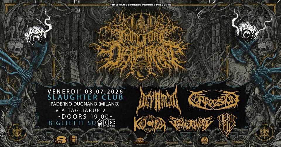 Evento Immortal Disfigurement Saughter Club (Paderno Dugnano) Locandina Immortal Disfigurement Saughter Club (Paderno Dugnano) - venerdì 3 luglio ore 19:00 - 00:00