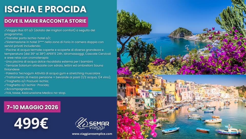 Evento Ischia E Procida Locandina Ischia E Procida - giovedì 7 maggio ore 06:00 - 08:00