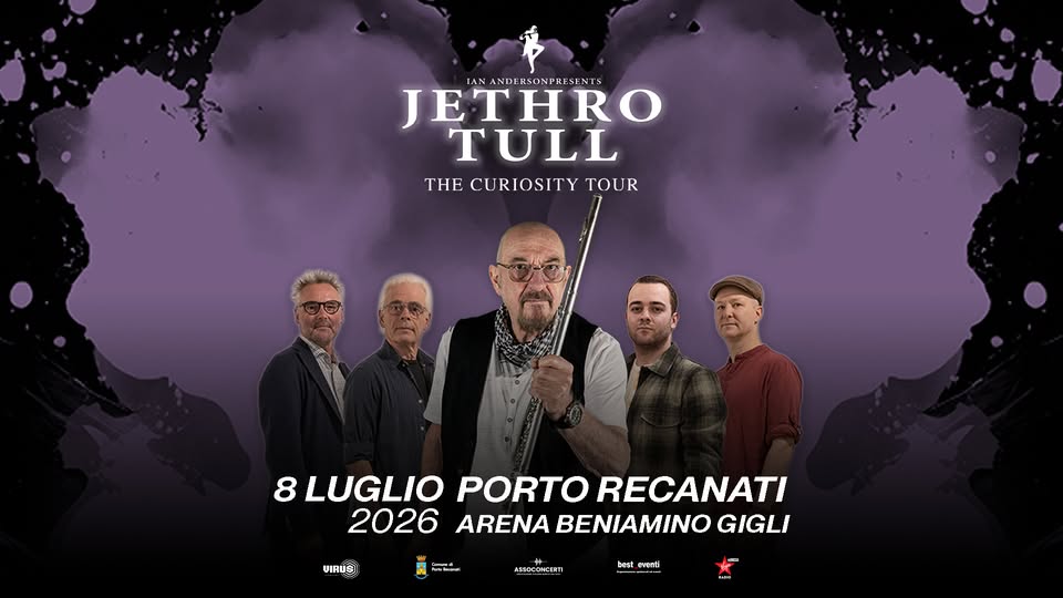 Evento Jethro Tull – 08.07.26 – Porto Recanati, Arena Beniamino Gigli Locandina Jethro Tull – 08.07.26 – Porto Recanati, Arena Beniamino Gigli - mercoledì 8 luglio ore 21:00 - 23:00