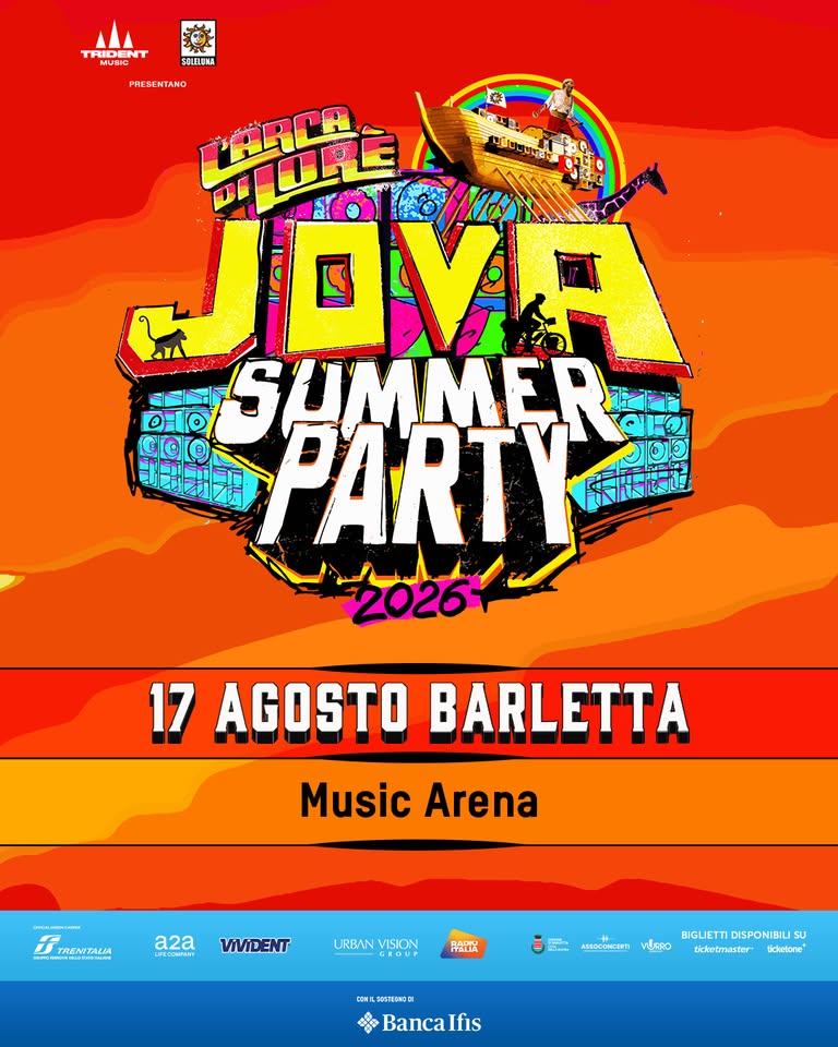 Evento Jova Summer Party 2026 Locandina Jova Summer Party 2026 - lunedì 17 agosto ore 18:00 - 20:00