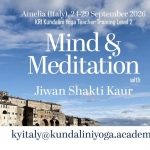 KRI L2 Mind & Meditation with Jiwan Shakti Kaur KRI L2 Mind & Meditation with Jiwan Shakti Kaur a Amelia (TR) il 24 settembre - 29 settembre 2026