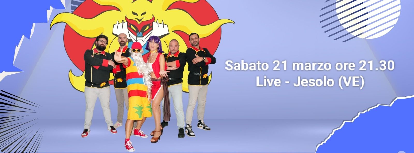 Potrebbe essere un'illustrazione raffigurante ‎il seguente testo "‎Sabato 21 marzo ore 21.30 Live-Jesolo(VE Live Jesolo (VE) م‎"‎