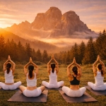 Potrebbe essere un'immagine raffigurante yoga e montagna