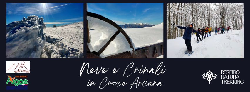 Potrebbe essere un'immagine raffigurante ‎pista da sci, montagna e ‎il seguente testo "‎مدر אפשורה 量 ទរនៃ Aigae neve e Crinali in Croce Arcana O0D RESPIRO NATURA TRE REKKING KKIN‎"‎‎
