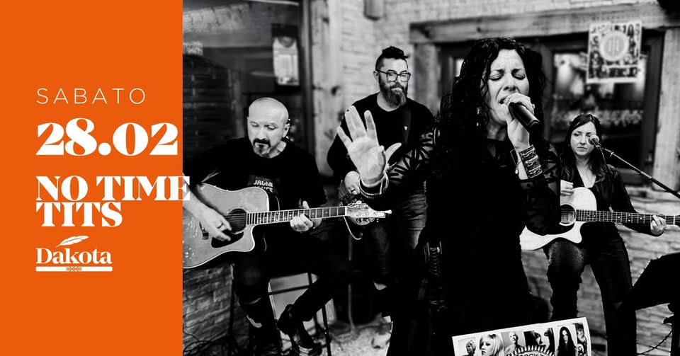 ✨ No Time Tits | Dakota Pub @Vigonza (PD) ✨ Potrebbe essere un'immagine raffigurante fisarmonica, violino, chitarra e testo