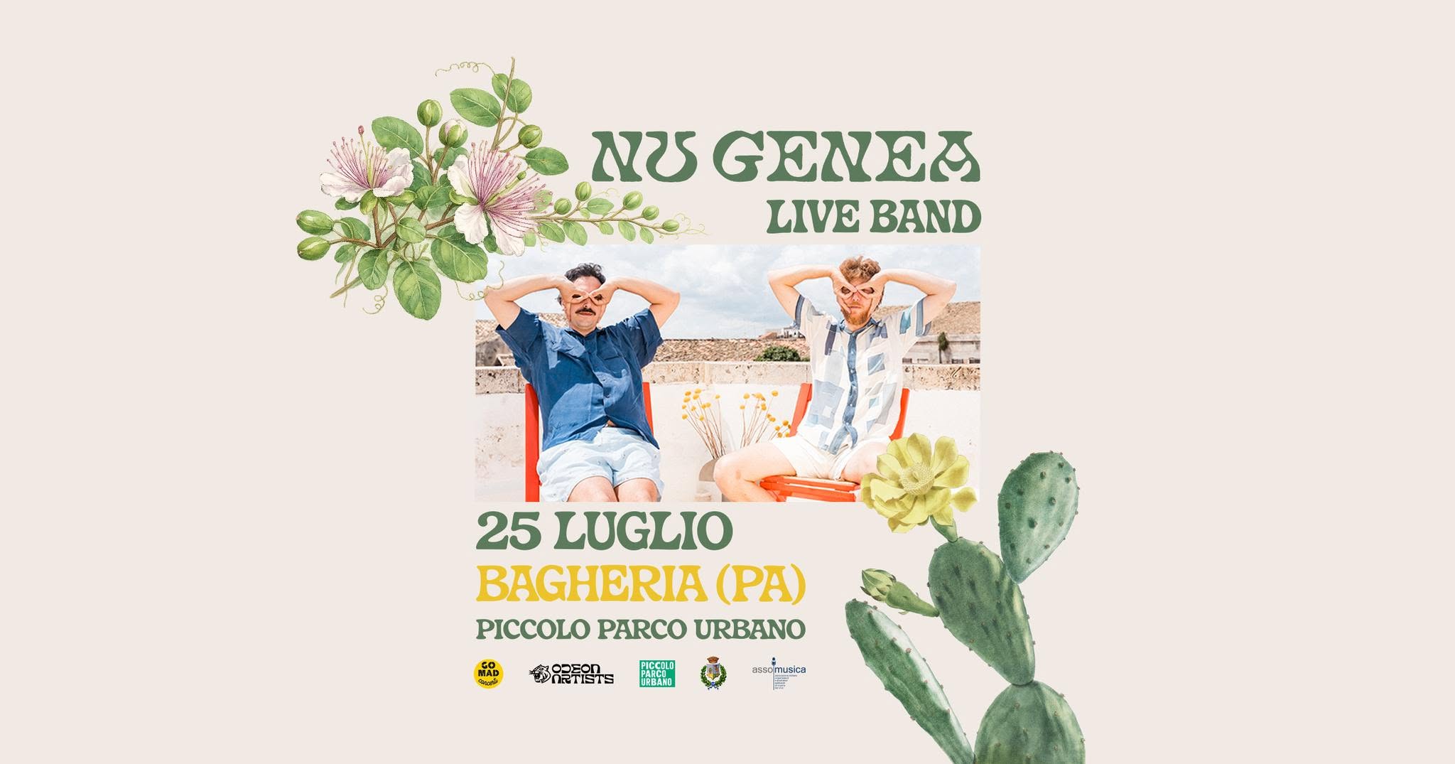 Evento NU GENEA LIVE BAND – Piccolo Parco Urbano Bagheria (PA) Locandina NU GENEA LIVE BAND – Piccolo Parco Urbano Bagheria (PA) - sabato 25 luglio ore 19:30 - 21:30