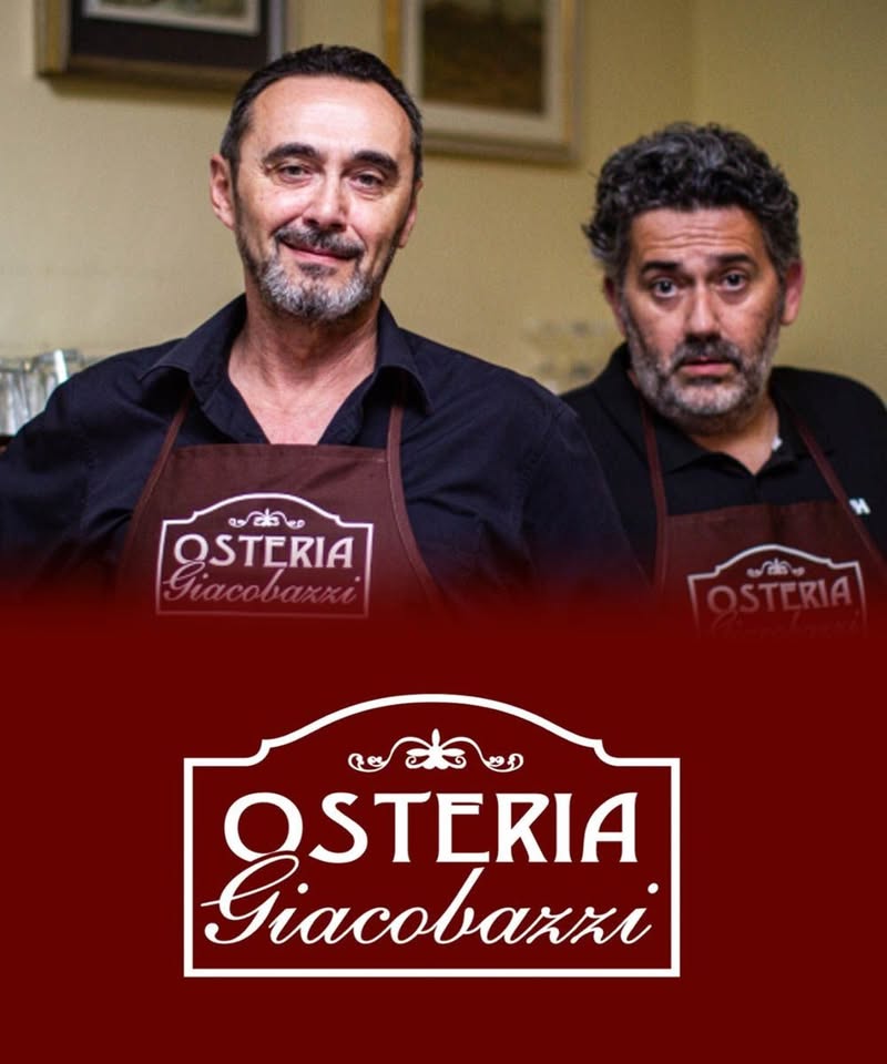 OSTERIA GIACOBAZZI – Sanremo Teatro Ariston 10 Aprile Potrebbe essere un'immagine raffigurante pasta e il seguente testo "OSTERIA C භ.. OSTERIA cBαxxa Καοθαχκι OSTERIA fes OSTERIA α"