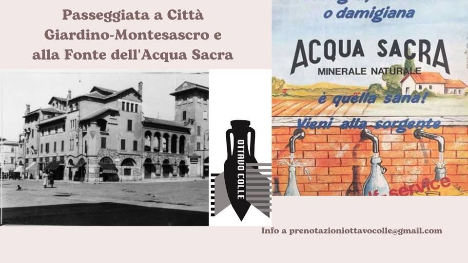 Evento Passeggiata a Montesacro Città Giardino e alla fonte dell’Acqua Sacra Locandina Passeggiata a Montesacro Città Giardino e alla fonte dell’Acqua Sacra - sabato 1 agosto ore 11:00 - 13:00