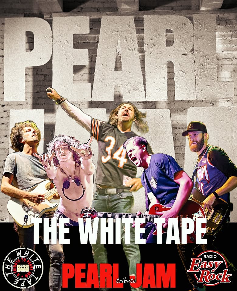 PEARL JAM tribute – The White Tape @Circus – Codigoro (FE) Potrebbe essere un'immagine raffigurante il seguente testo "PEA 34 수소 فرن IT 焼 THE WHITETAPE TAPE RADIO Fasy Rock PEARL tribute JAM"
