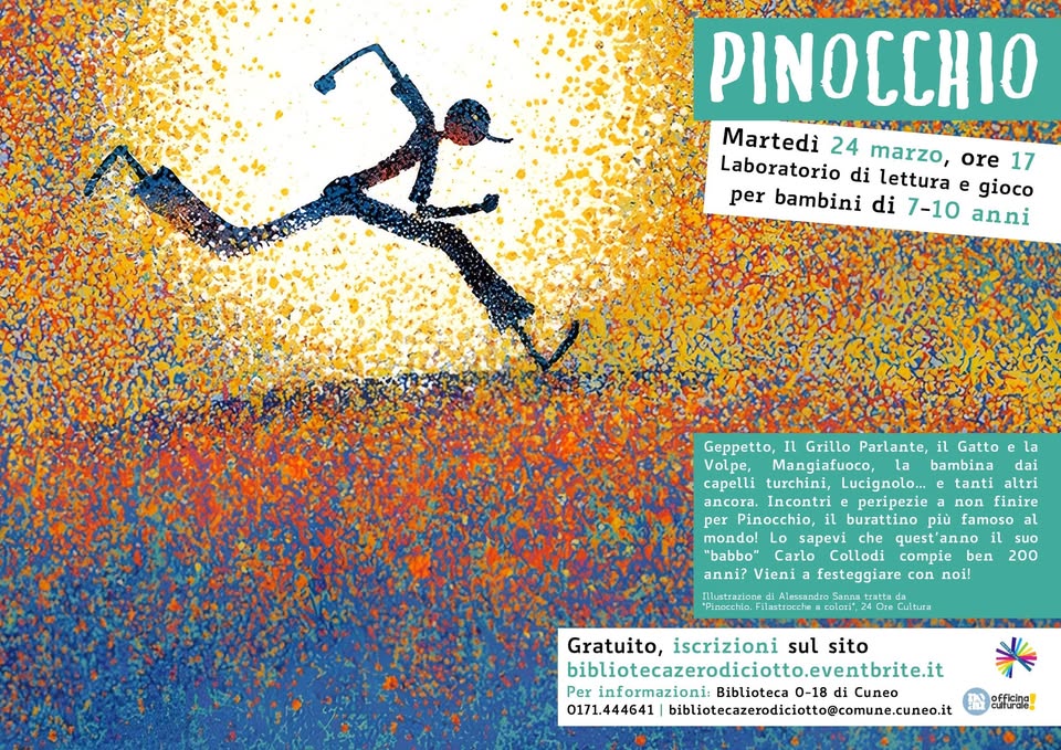 Evento Pinocchio (7 – 10 anni) Locandina Pinocchio (7 – 10 anni) - martedì 24 marzo ore 17:00 - 19:00