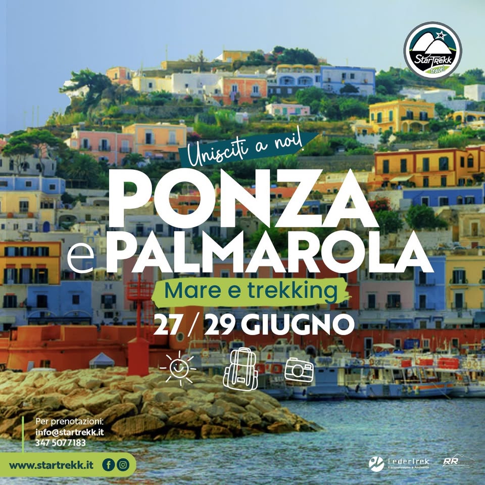 Evento Ponza E Palmarola Con Startrekk Locandina Ponza E Palmarola Con Startrekk - da sabato 27 giugno - lunedì 29 giugno 2026 ore 08:00 ore 18:00