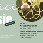 RADICI e POESIE Potrebbe essere un contenuto grafico raffigurante il seguente testo "Radicioy POESIE SCRITTE IN DIALETTO VENETO, LINGUA CHE APPARTIENE ALLE PERSONE, NATE TEDALL'ESPERIENZA ANTONIETTA BAGOLIN NEGLI CINQUANTA. e poesie NGRESSOGRATUTA VERSI CAPACИ RACCONTARE NOSTRO TERRITORIO ALLORA ATTRAVERSO STORIE EMOZIO RADICI SOCIALI CULTURALI HANNOCONTRIBUITO ANNO COSTRUIRE COMUNITA ELA IDENTITA. con Antonietta Pulzatto Bagolin poetessa SABATO 7FEBBRAIO 2026 ore 15.00- 17.00 ASCOLTAREL LE PROPRIE RADICI, RITROVARSI FRATELLI NEL PRESENTE SOLIDARIETA ECOMPRENSIONE Palazzo Antonio Giacomini Chinellato (2° piano) Borgo Aleandro 23, Motta di Livenza MODERALINCONTRO BARBARA TURCOLIN Acrad Messoggi 17-14 depoh1 FRANCA スロジトー NIA"