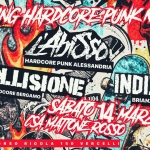 SPRING HARDCORE PUNKNIGHT # L’ABISSO + COLLISIONE + INDIEASS # Potrebbe essere un contenuto grafico raffigurante folla e testo