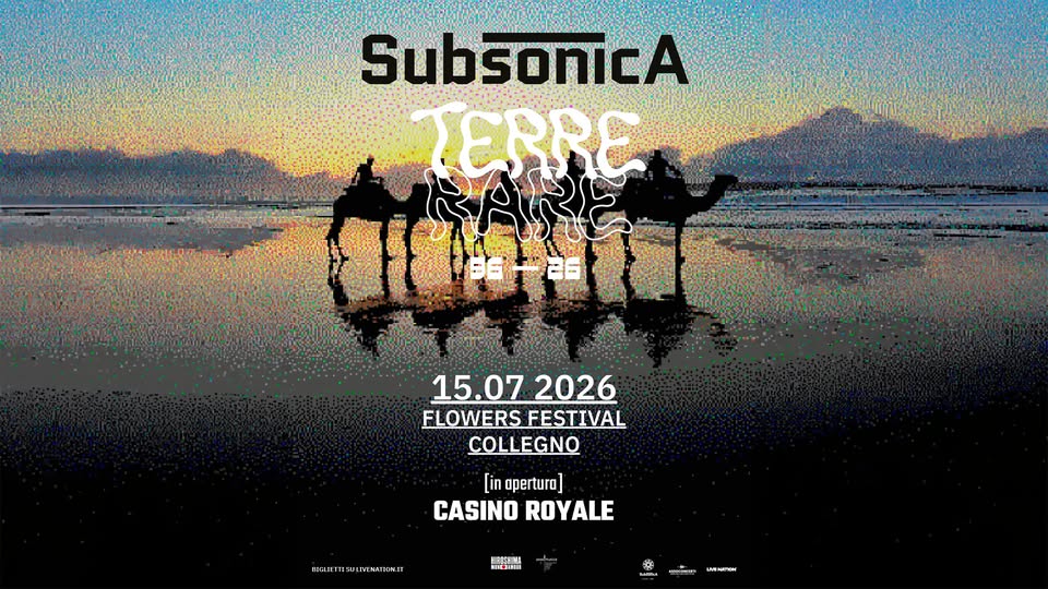 Evento Subsonica – Flowers Festival Locandina Subsonica – Flowers Festival - mercoledì 15 luglio ore 19:00 - 21:00