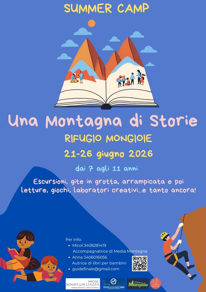 Evento Summer Camp – Una Montagna di Storie 2026 Locandina Summer Camp – Una Montagna di Storie 2026 - da domenica 21 giugno - venerdì 26 giugno 2026 ore 14:00 ore 17:00