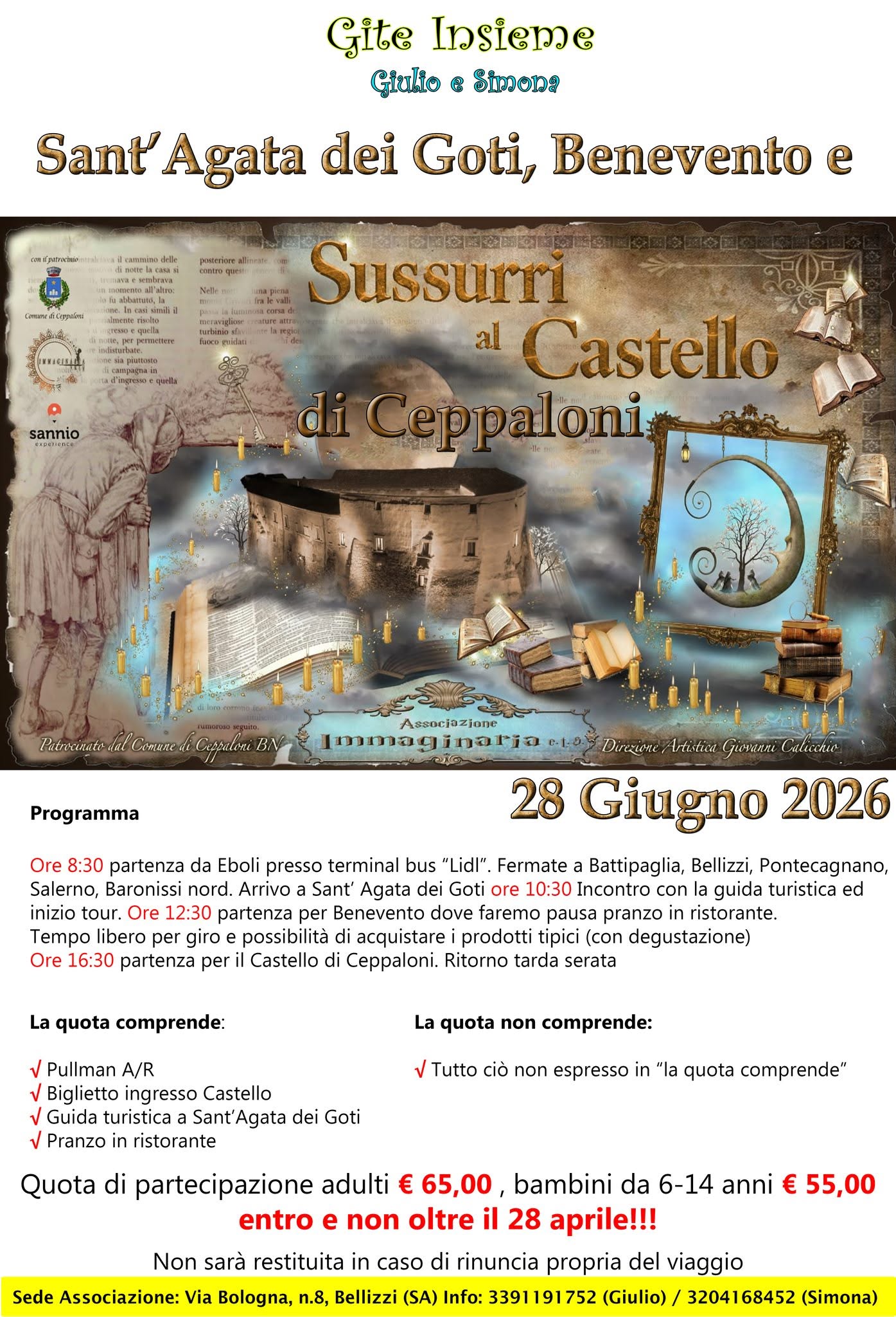 Evento Sussurri al Castello di Ceppaloni Locandina Sussurri al Castello di Ceppaloni - domenica 28 giugno ore 08:30 - 23:00