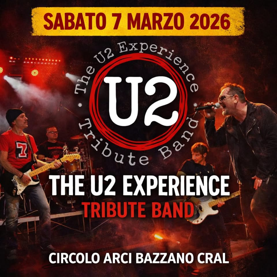 The U2 Experience Tribute band – Live CRAL Bazzano Potrebbe essere un'immagine raffigurante testo