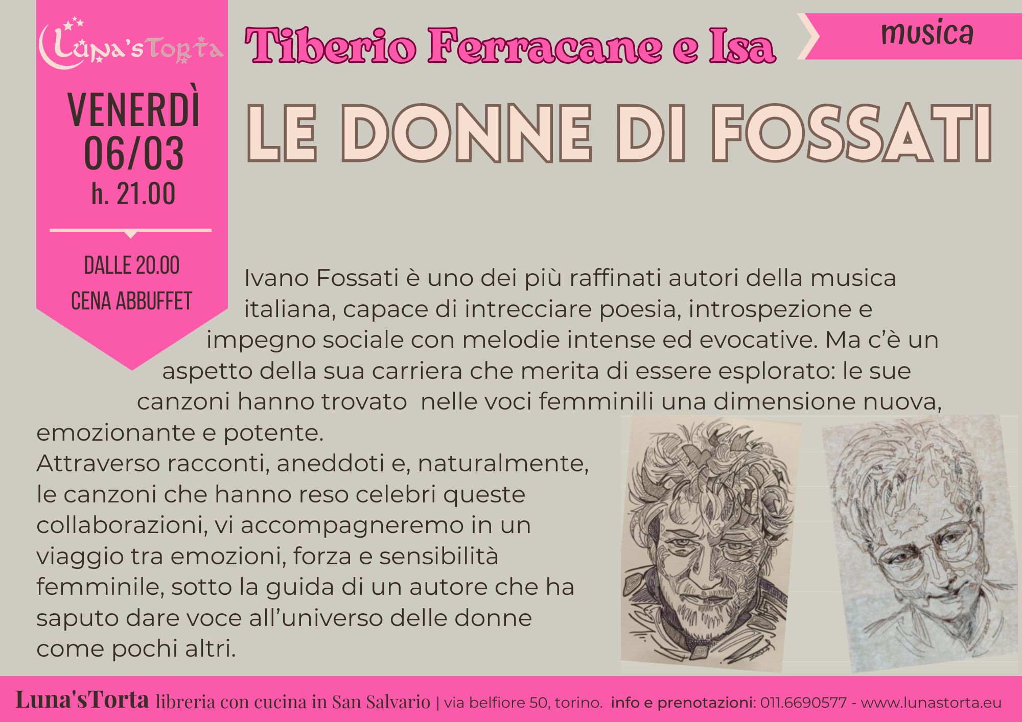 Evento Tiberio Ferracane e Isa in Le donne di Fossati Locandina Tiberio Ferracane e Isa in Le donne di Fossati - venerdì 6 marzo ore 21:00 - 23:00