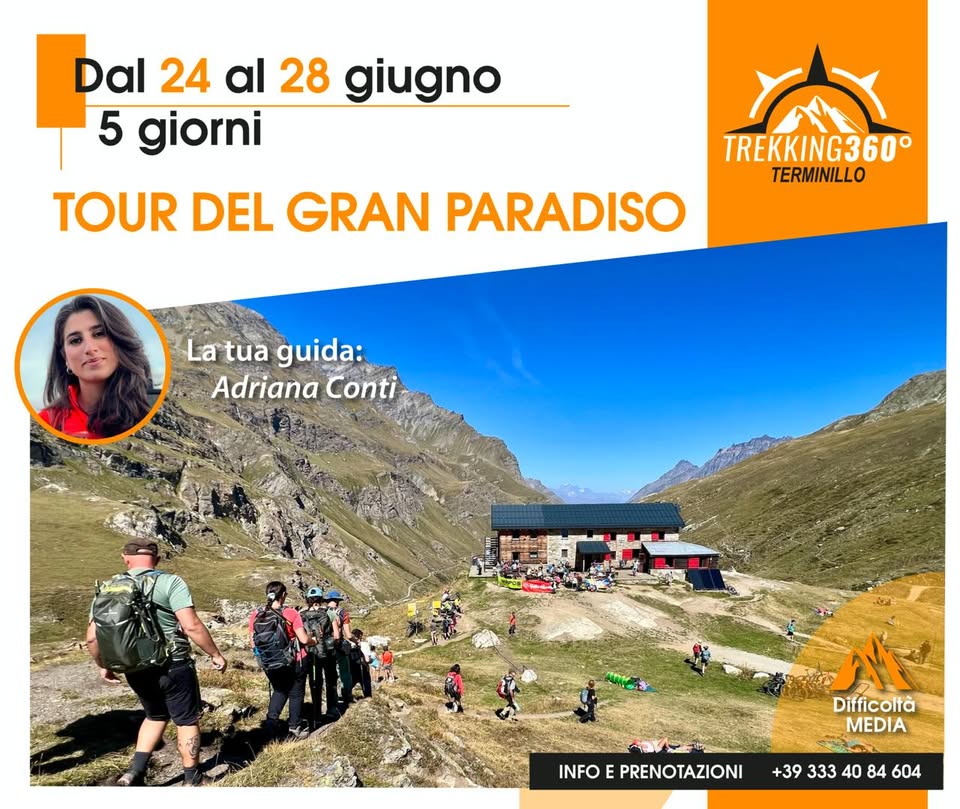 Evento Tour del Gran Paradiso Locandina Tour del Gran Paradiso - da mercoledì 24 giugno - domenica 28 giugno 2026 ore 08:00 ore 16:00