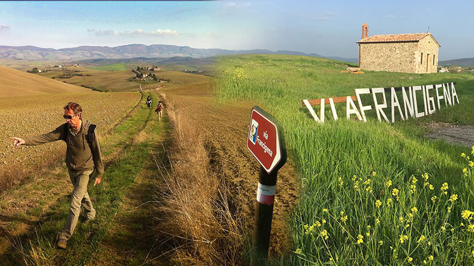 Via Francigena da San Quirico d’Orcia a Viterbo. Il meglio della Toscana e del Lazio. 5 giorni. Potrebbe essere un'immagine raffigurante Arthur's Seat, Saqsaywaman e testo