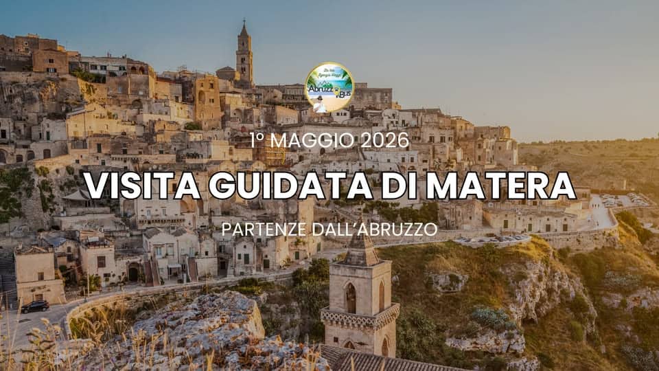 Visita guidata di MATERA – PARTENZE IN BUS DALL’ABRUZZO Potrebbe essere un'immagine raffigurante una o più persone, Santorini e il seguente testo "L MM نریکا_طرس 20 Abruzz 1o 2026 VISITA GUIDATA DI MATERA ዩቪ:ፒ PARTENZE PARTENZEDALL'ABRUZZO DALL' DALL'ABRUZZO"
