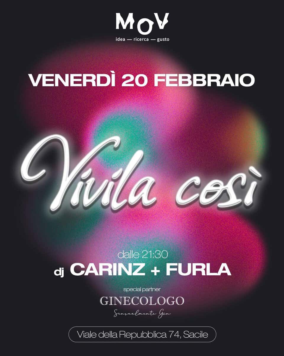 Evento Vivila Così Al Mov Di Sacile – Venerdì 20 Febbraio 2026 Locandina Vivila Così Al Mov Di Sacile – Venerdì 20 Febbraio 2026 - venerdì 20 febbraio ore 21:30 - 01:30