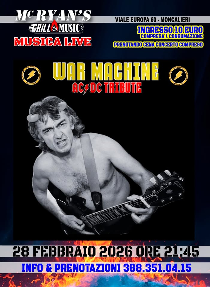 Evento War Machine Locandina War Machine - sabato 28 febbraio ore 21:45 - 23:45