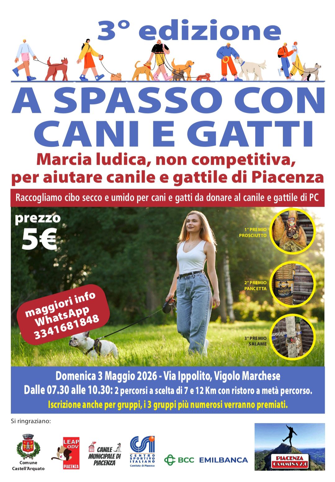 3 edizione a spasso con cani e gatti Potrebbe essere un'immagine raffigurante testo