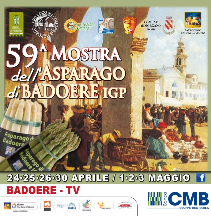 Evento 59A Mostra Dell’asparago Di Badoere Igp Locandina 59A Mostra Dell’asparago Di Badoere Igp - da venerdì 24 aprile - domenica 3 maggio 2026 ore 18:00 ore 00:00