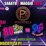80 VOGLIA VS 90 PER SEMPRE – DISCOTECA P1 ABANO TERME (PD) Potrebbe essere un'immagine raffigurante testo