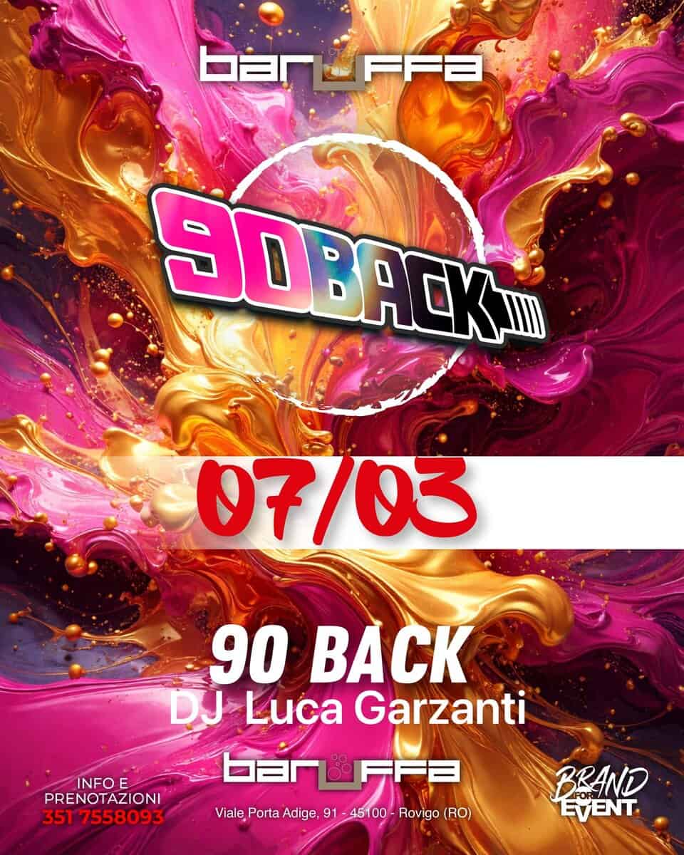 Evento 90 Back Locandina 90 Back - sabato 7 marzo ore 22:30 - 00:30