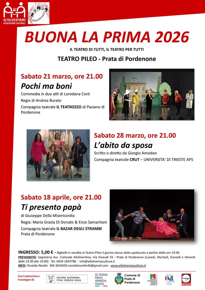 A Prata di Pordenone Compagnia Crut Teatro presenta L’ABITO DA SPOSA Potrebbe essere un'immagine raffigurante poster